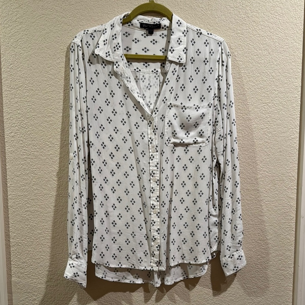 Velvet Heart White and Black Patterned Shirt